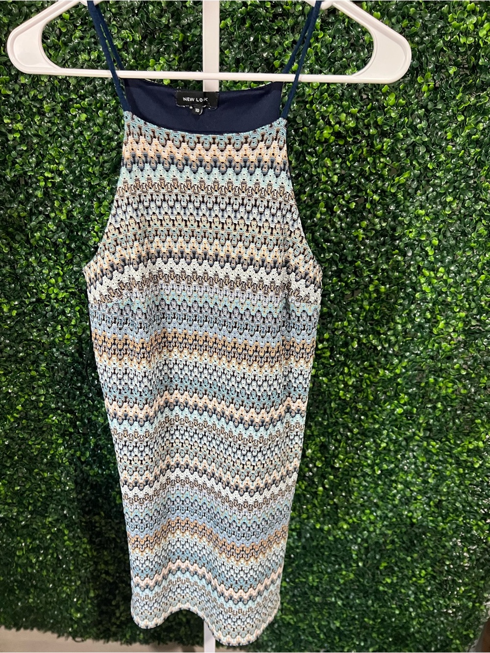 New Look Multicolor Chevron Knit Pencil Skirt